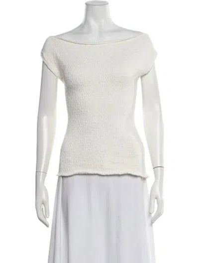 Pre-owned Dissh Off-the-shoulder Sweater In White