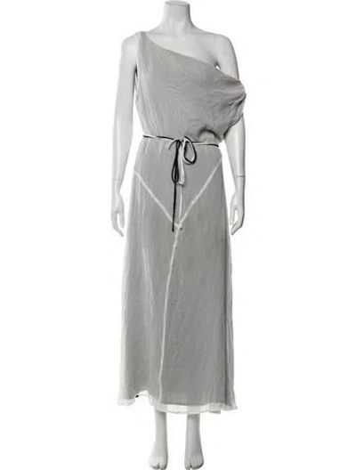Pre-owned Dissh One-shoulder Long Dress In Gray