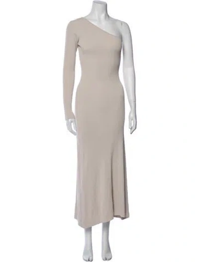 Pre-owned Dissh One-shoulder Long Dress In Neutral