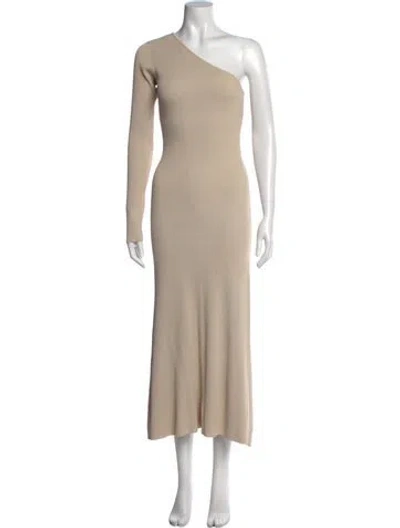 Pre-owned Dissh One-shoulder Long Dress In Neutral