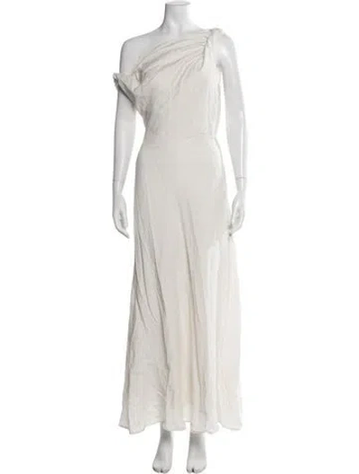 Pre-owned Dissh One-shoulder Long Dress In Neutral
