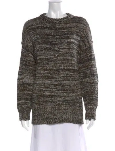 Pre-owned Dissh Patterned Crew Neck Sweater In Green