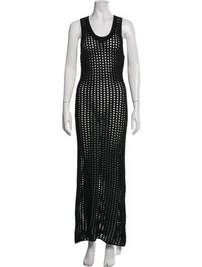 Pre-owned Dissh Patterned Long Dress In Black