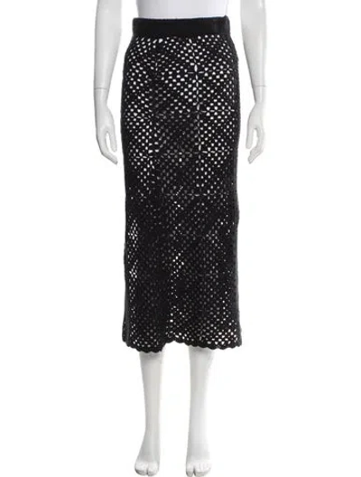 Pre-owned Dissh Patterned Midi Length Skirt In Black