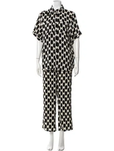 Pre-owned Dissh Patterned Pant Set In Black