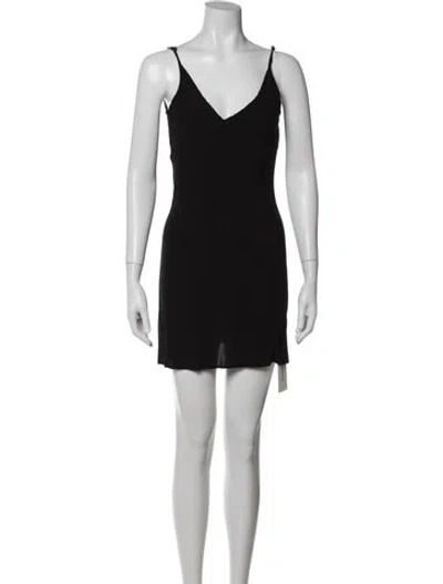 Pre-owned Dissh Patterned V-neck Top In Black