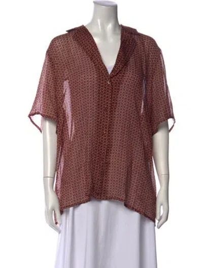 Pre-owned Dissh Patterned V-neck Top W/ Tags In Multicolor