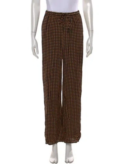 Pre-owned Dissh Patterned Wide Leg Pants In Black/brown