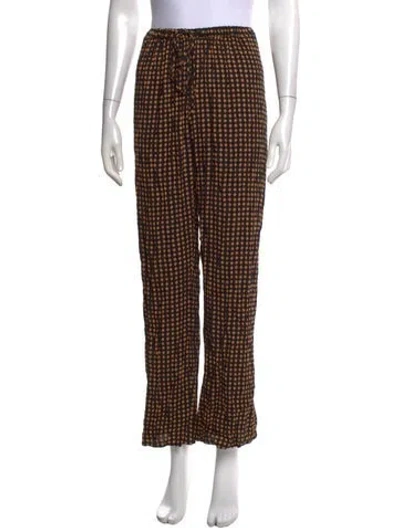 Pre-owned Dissh Patterned Wide Leg Pants In Black/brown