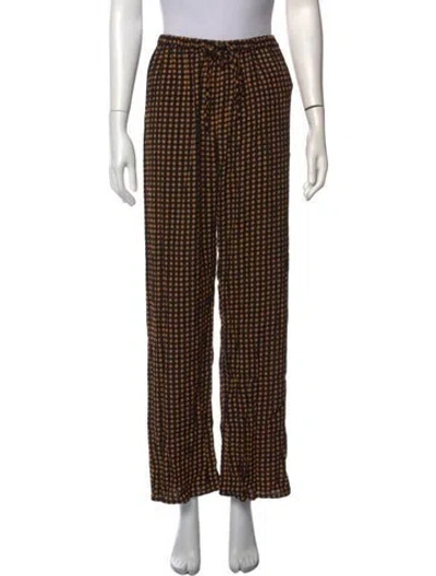 Pre-owned Dissh Patterned Wide Leg Pants In Black/brown