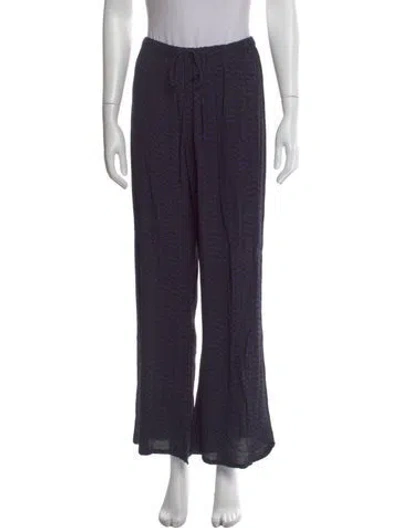 Pre-owned Dissh Patterned Wide Leg Pants In Blue