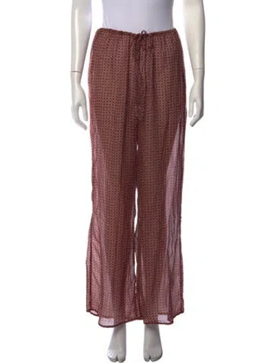 Pre-owned Dissh Patterned Wide Leg Pants W/ Tags In Brown