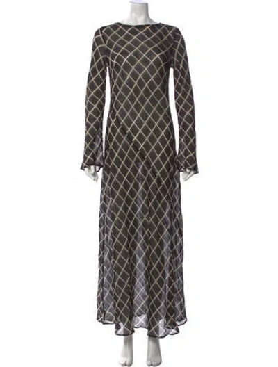 Pre-owned Dissh Plaid Print Long Dress In Multi