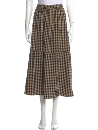 Pre-owned Dissh Plaid Print Midi Length Skirt In Neutrals