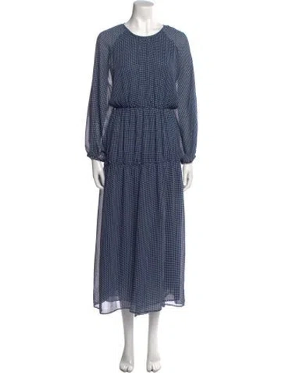 Pre-owned Dissh Polka Dot Print Long Dress In Blue