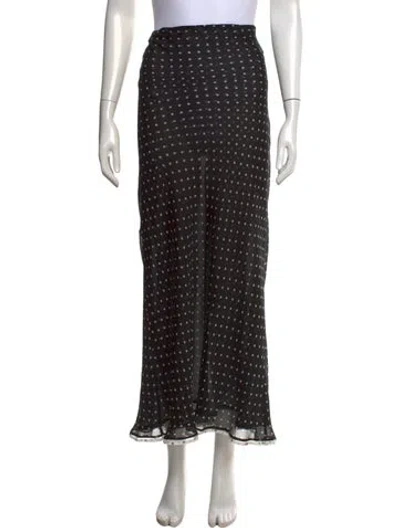 Pre-owned Dissh Polka Dot Print Long Skirt In Black