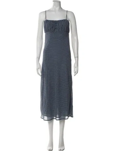 Pre-owned Dissh Polka Dot Print Midi Length Dress In Blue