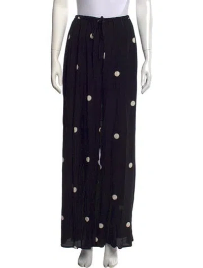 Pre-owned Dissh Polka Dot Print Wide Leg Pants In Black