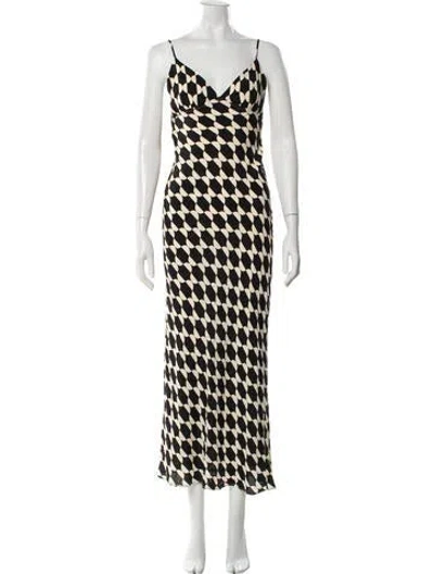 Pre-owned Dissh Printed Long Dress In Black
