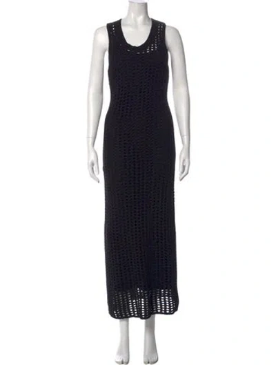 Pre-owned Dissh Printed Long Dress In Black