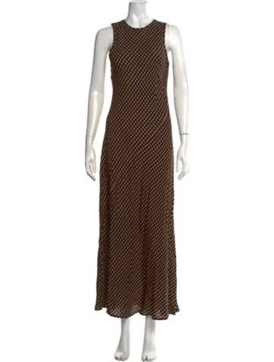 Pre-owned Dissh Printed Long Dress In Black