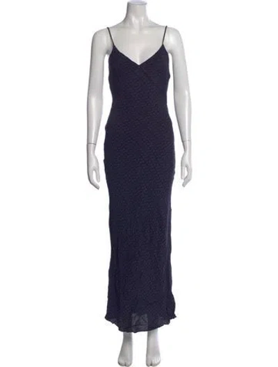 Pre-owned Dissh Printed Long Dress In Blue