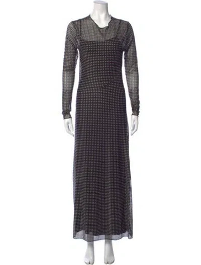 Pre-owned Dissh Printed Long Dress In Blue