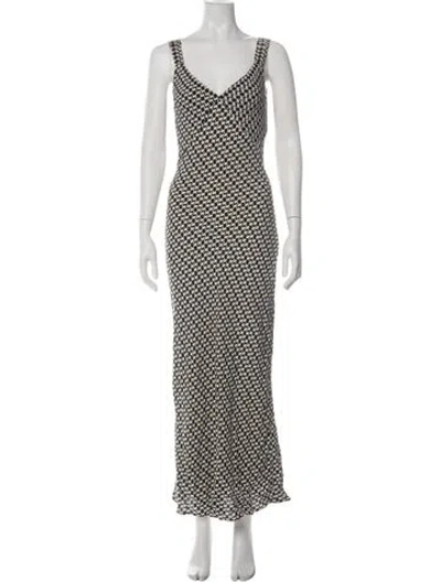 Pre-owned Dissh Printed Long Dress In Green