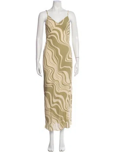 Pre-owned Dissh Printed Long Dress In Neutral