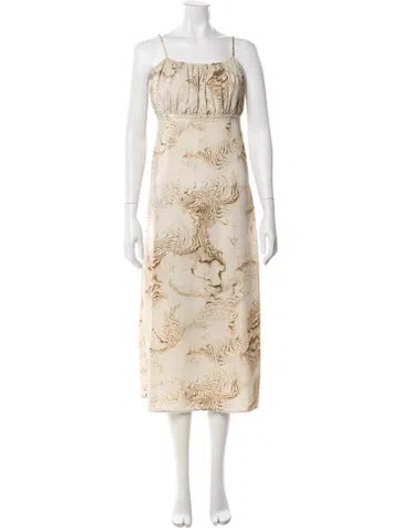 Pre-owned Dissh Printed Long Dress In Neutral