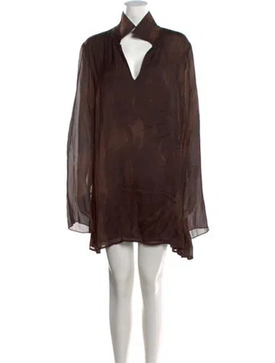 Pre-owned Dissh Printed Mini Dress W/ Tags In Brown