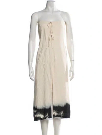 Pre-owned Dissh Printed Strapless Top W/ Tags In Neutrals