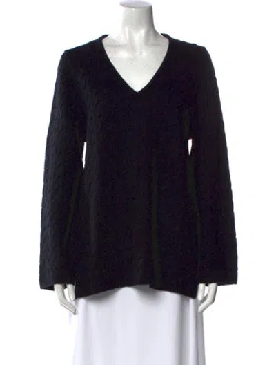 Pre-owned Dissh Printed V-neck Sweater In Black