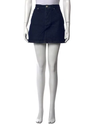 Pre-owned Dissh Raw-edge Trim Mini Skirt In Blue
