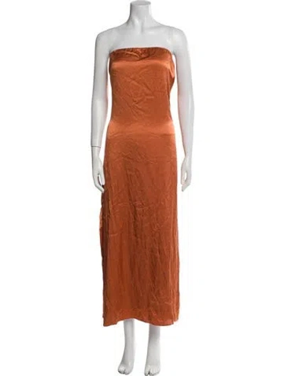 Pre-owned Dissh Satin Midi Length Dress W/ Tags In Orange