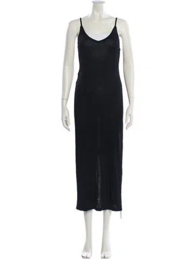 Pre-owned Dissh Scoop Neck Long Dress In Black