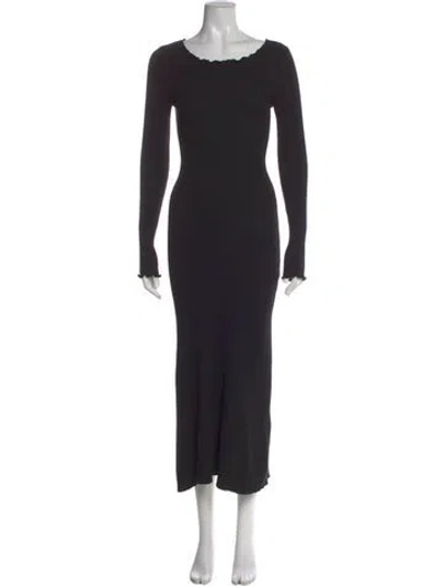 Pre-owned Dissh Scoop Neck Long Dress In Black
