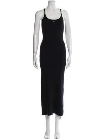 Pre-owned Dissh Scoop Neck Long Dress In Black