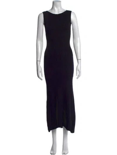 Pre-owned Dissh Scoop Neck Long Dress In Black