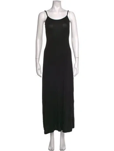 Pre-owned Dissh Scoop Neck Long Dress In Black