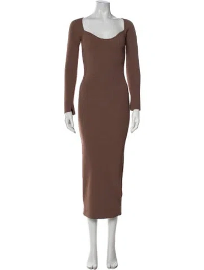 Pre-owned Dissh Scoop Neck Long Dress In Brown