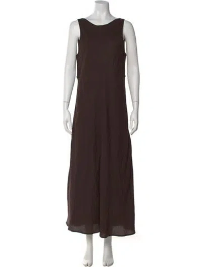 Pre-owned Dissh Scoop Neck Long Dress In Brown