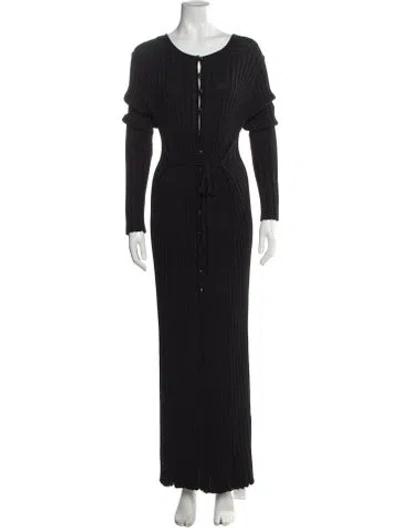 Pre-owned Dissh Scoop Neck Long Dress In Gray