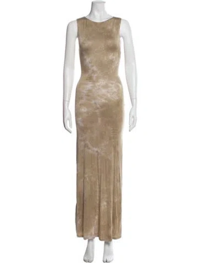 Pre-owned Dissh Scoop Neck Long Dress In Gray