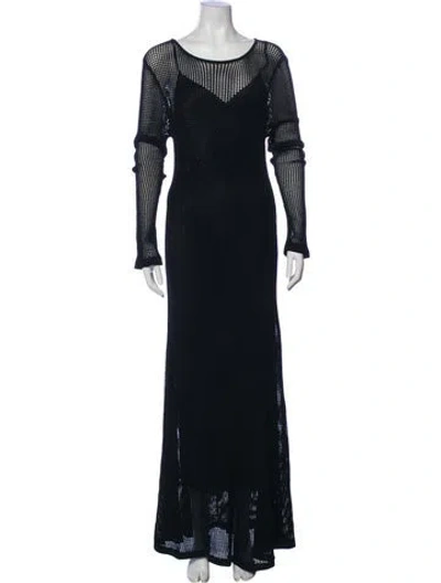 Pre-owned Dissh Scoop Neck Long Dress In Green