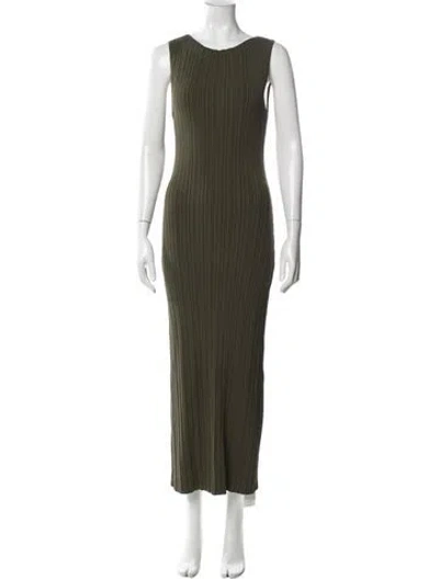 Pre-owned Dissh Scoop Neck Long Dress In Green