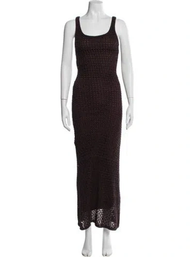 Pre-owned Dissh Scoop Neck Long Dress In Multi