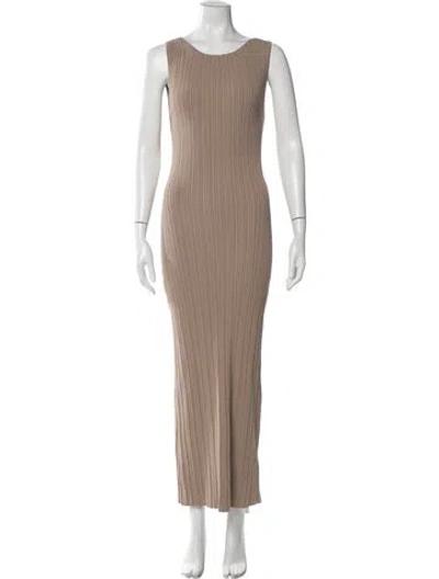Pre-owned Dissh Scoop Neck Long Dress In Neutral