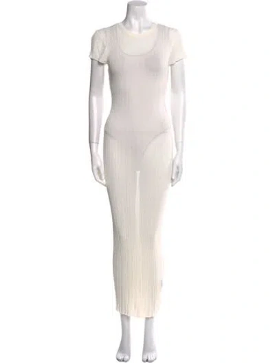 Pre-owned Dissh Scoop Neck Long Dress In Neutral