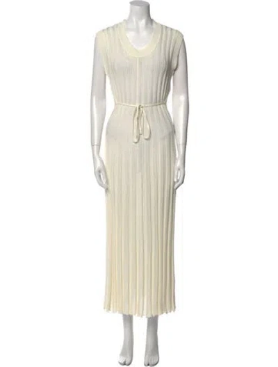 Pre-owned Dissh Scoop Neck Long Dress In Neutral